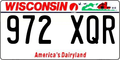 WI license plate 972XQR