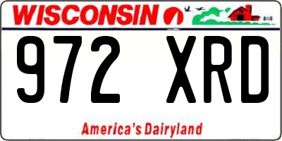 WI license plate 972XRD