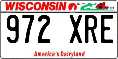 WI license plate 972XRE