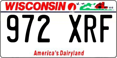WI license plate 972XRF