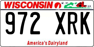 WI license plate 972XRK
