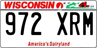 WI license plate 972XRM