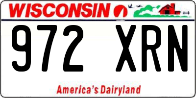 WI license plate 972XRN