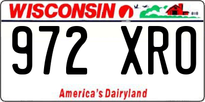 WI license plate 972XRO