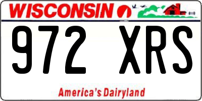 WI license plate 972XRS