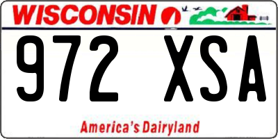 WI license plate 972XSA