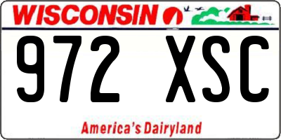 WI license plate 972XSC