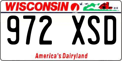 WI license plate 972XSD