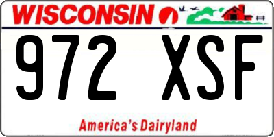 WI license plate 972XSF