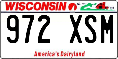 WI license plate 972XSM