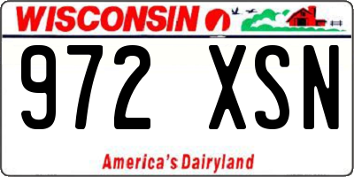 WI license plate 972XSN