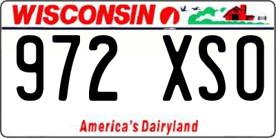 WI license plate 972XSO