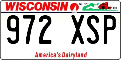 WI license plate 972XSP