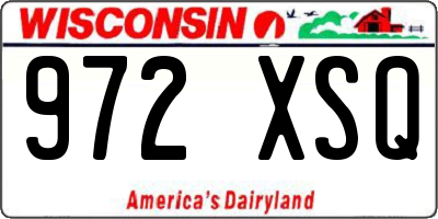 WI license plate 972XSQ