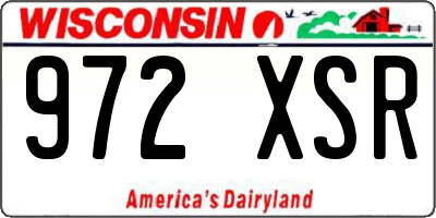 WI license plate 972XSR