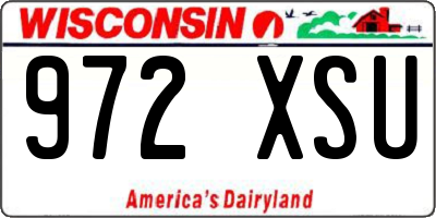 WI license plate 972XSU