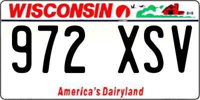 WI license plate 972XSV