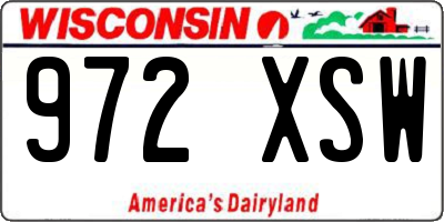 WI license plate 972XSW
