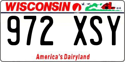 WI license plate 972XSY
