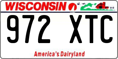 WI license plate 972XTC
