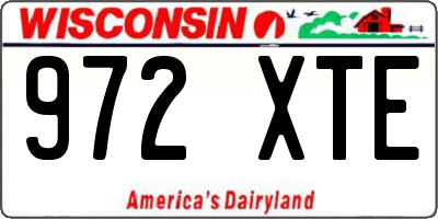 WI license plate 972XTE