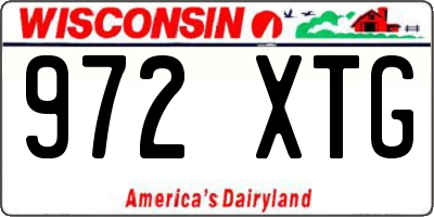 WI license plate 972XTG