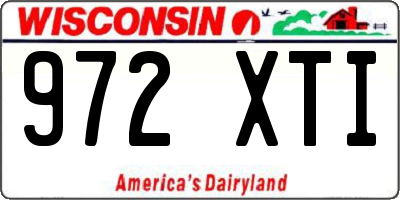 WI license plate 972XTI