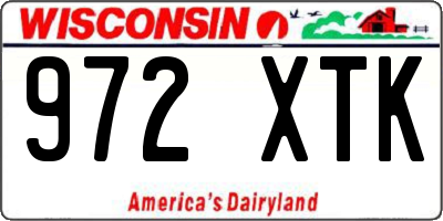 WI license plate 972XTK
