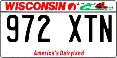 WI license plate 972XTN
