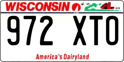 WI license plate 972XTO