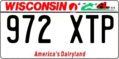 WI license plate 972XTP