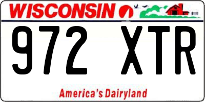 WI license plate 972XTR