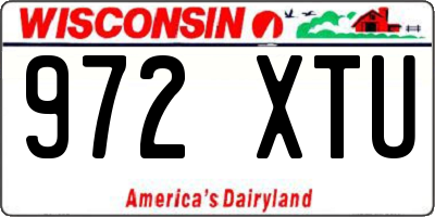 WI license plate 972XTU