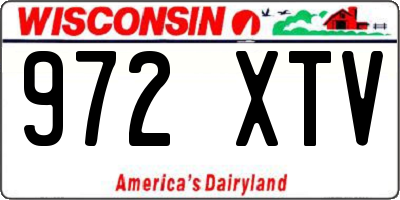 WI license plate 972XTV