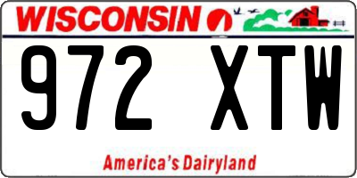 WI license plate 972XTW