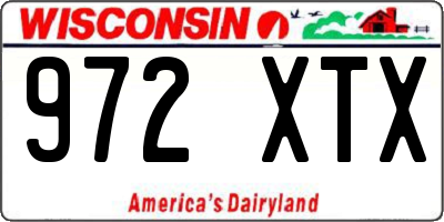 WI license plate 972XTX
