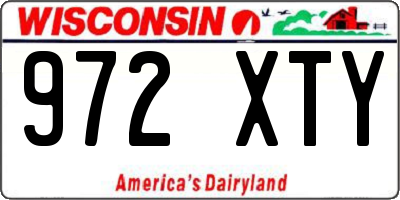 WI license plate 972XTY
