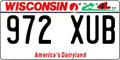 WI license plate 972XUB
