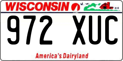 WI license plate 972XUC