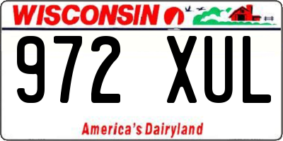 WI license plate 972XUL