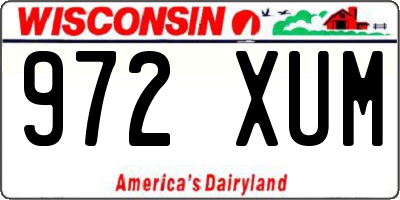 WI license plate 972XUM