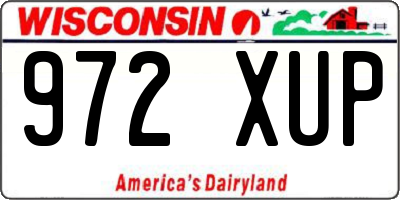 WI license plate 972XUP