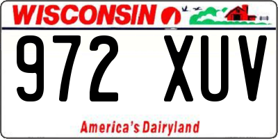 WI license plate 972XUV