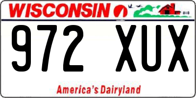 WI license plate 972XUX