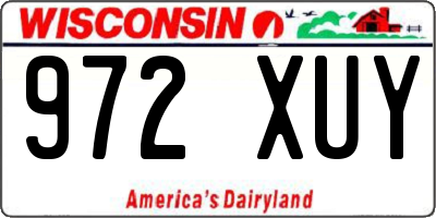 WI license plate 972XUY