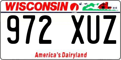 WI license plate 972XUZ