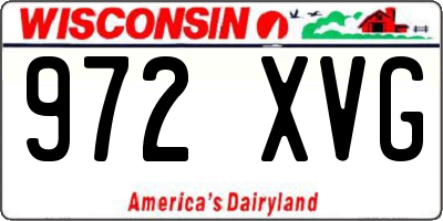 WI license plate 972XVG