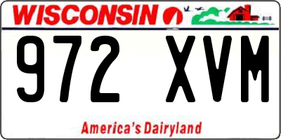 WI license plate 972XVM