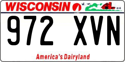 WI license plate 972XVN