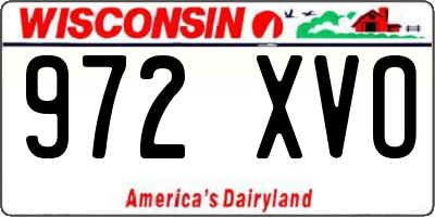 WI license plate 972XVO